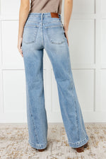 Melia High Rise Side Seam Detail Wide Leg Jeans - Maple Row Boutique