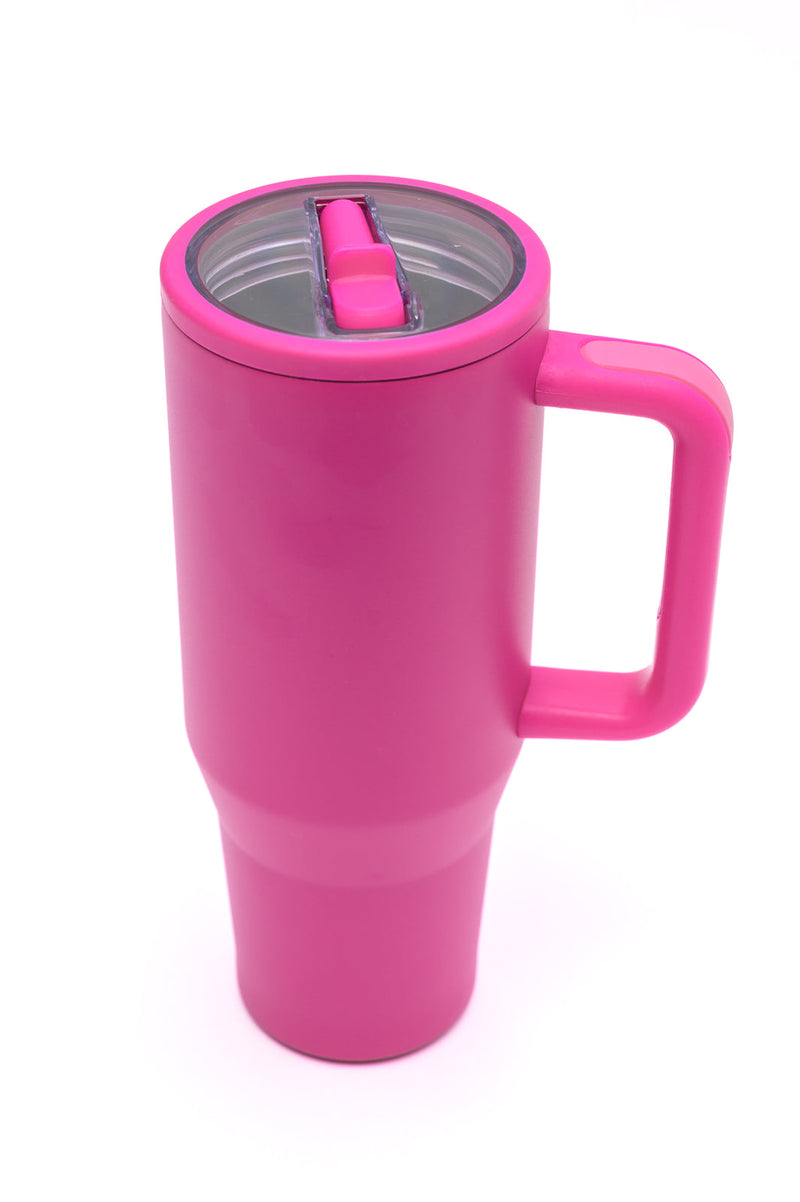 No Spill 40oz Tumbler in Hot Pink - Maple Row Boutique