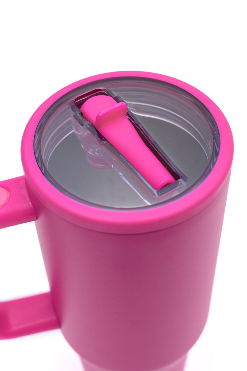 No Spill 40oz Tumbler in Hot Pink - Maple Row Boutique