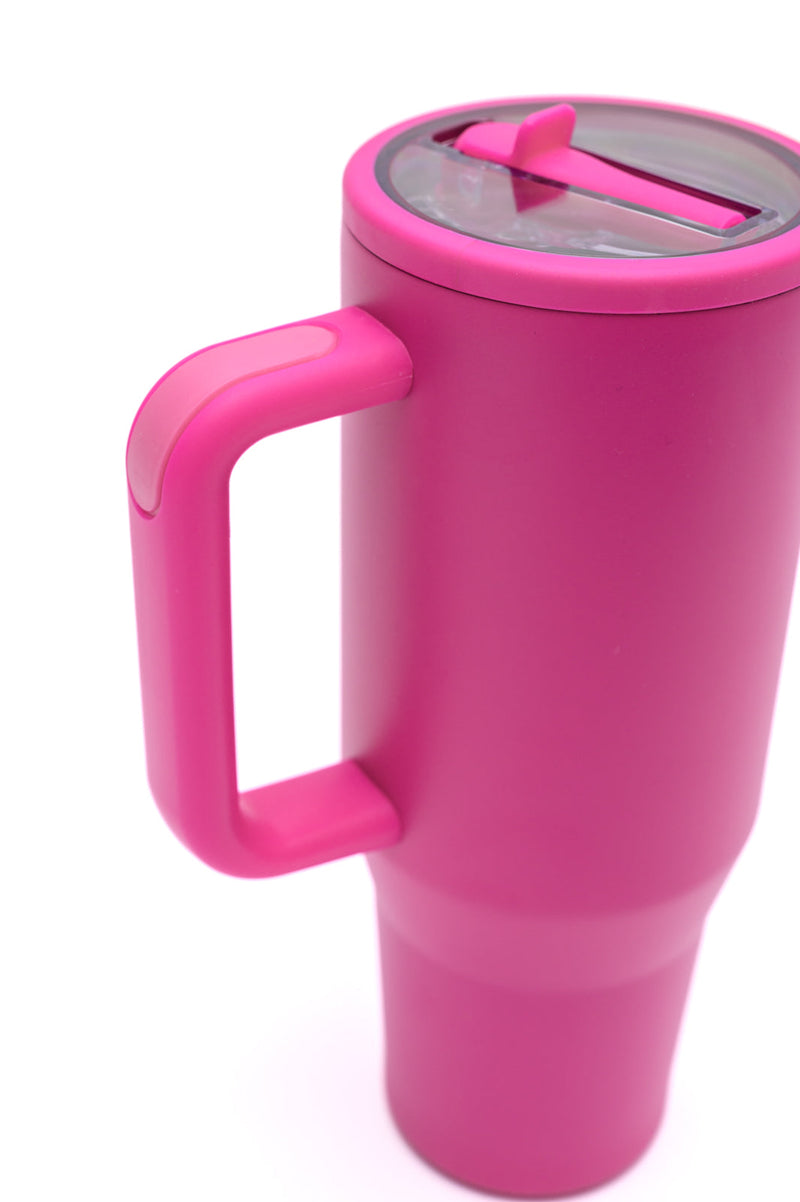 No Spill 40oz Tumbler in Hot Pink - Maple Row Boutique