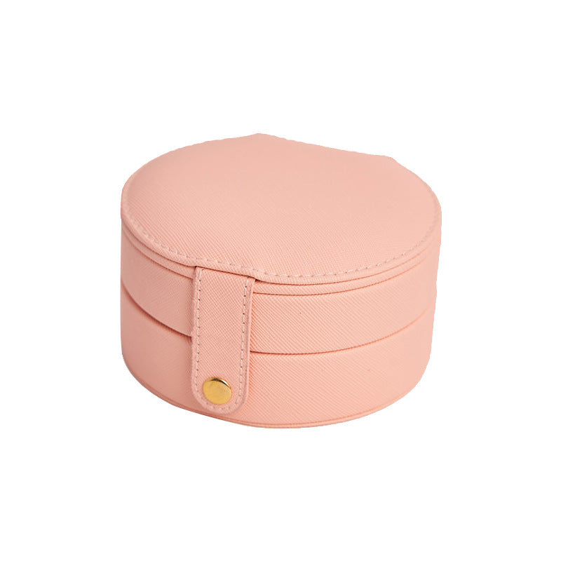 Circular Travel Jewelry Case in Pink - Maple Row Boutique 