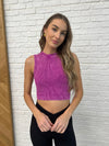 Over and Out Cropped Ribbed Tank in Lt Plum - Maple Row Boutique