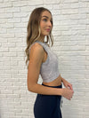 Over and Out Cropped Ribbed Tank in Sleet - Maple Row Boutique