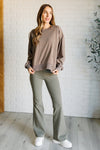 Quick Fix Mineral Wash Crew Neck Pullover in Mocha - Maple Row Boutique 