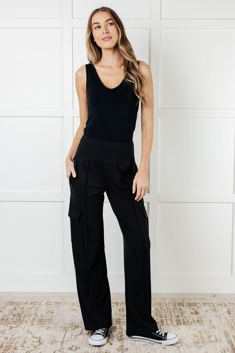 Race to Relax Cargo Pants in Black - Maple Row Boutique