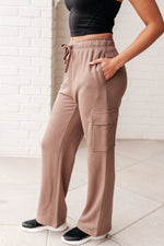 Run, Don't Walk Cargo Sweatpants in Smokey Brown - Maple Row Boutique 