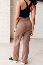 Run, Don't Walk Cargo Sweatpants in Smokey Brown - Maple Row Boutique 