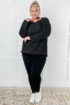 Simple Silhouette Brushed Hacci Sweater in Black - Maple Row Boutique