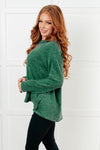 Simple Silhouette Brushed Hacci Sweater in Dark Green - Maple Row Boutique