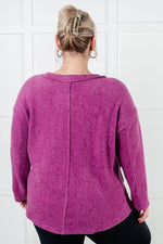 Simple Silhouette Brushed Hacci Sweater in Light Plum - Maple Row Boutique