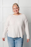 Simple Silhouette Brushed Hacci Sweater in Sand Beige - Maple Row Boutique