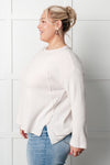 Simple Silhouette Brushed Hacci Sweater in Sand Beige - Maple Row Boutique