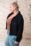 Sky of Only Clouds Zip Up in Black - Maple Row Boutique 