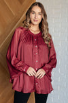 Smiles and Pouts Bat Sleeve Button Down - Maple Row Boutique 