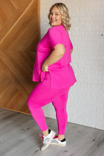 Soft Serve Brushed Microfiber Set in Neon Hot Pink - Maple Row Boutique