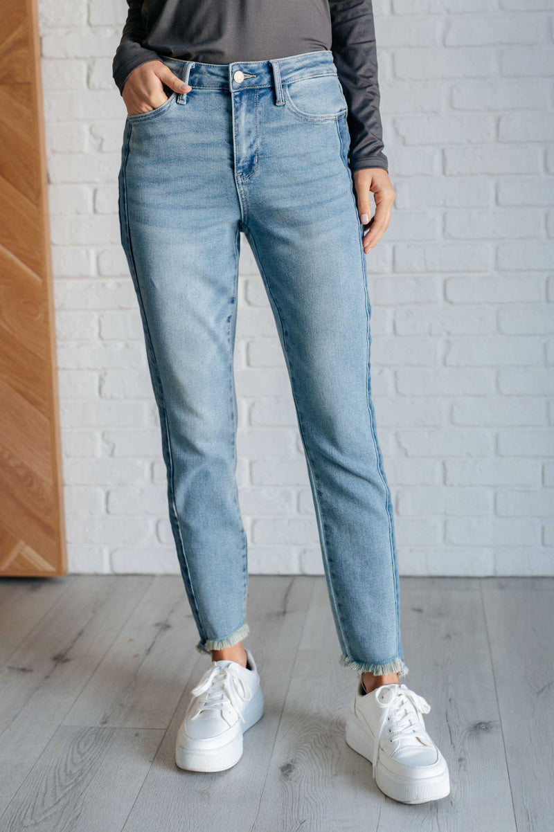 Susan High Rise Side Panel Detail Slim Jeans - Maple Row Boutique 