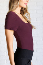 They're Not Like Us Square Neck Bodysuit in Cassis - Maple Row Boutique 