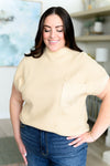 This Little Life Mock Neck Short Sleeve Sweater in Oatmeal - Maple Row Boutique 
