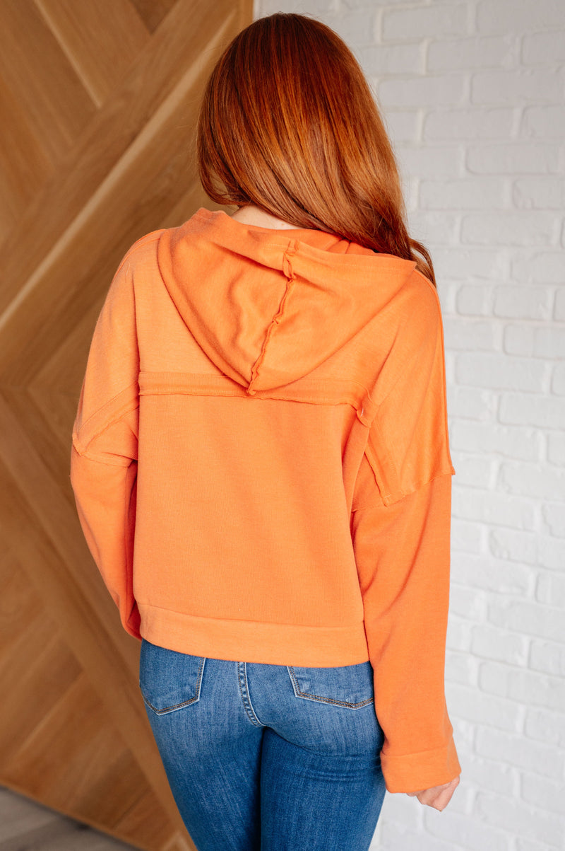 Throwback Heartthrob Hoodie in Orange - Maple Row Boutique 