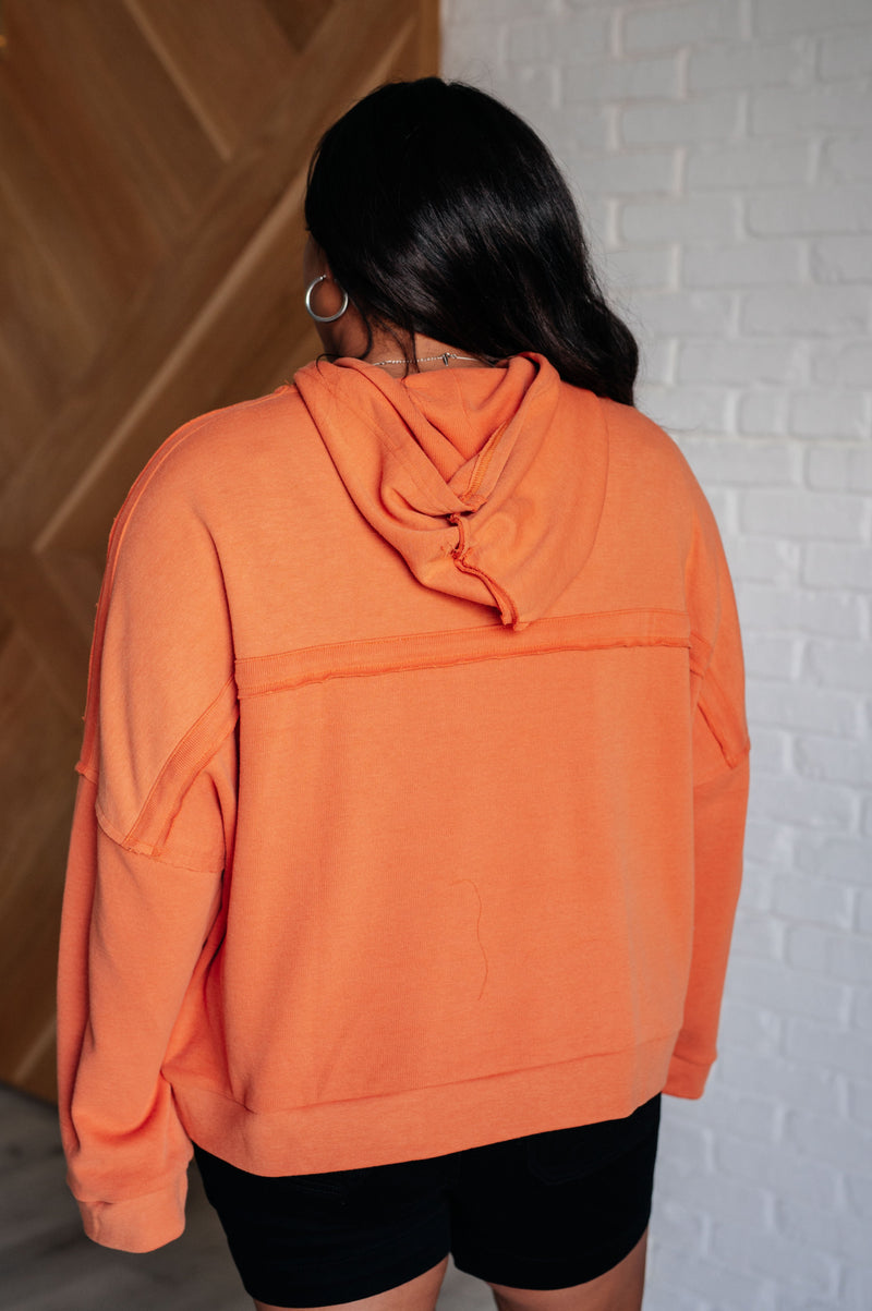 Throwback Heartthrob Hoodie in Orange - Maple Row Boutique 