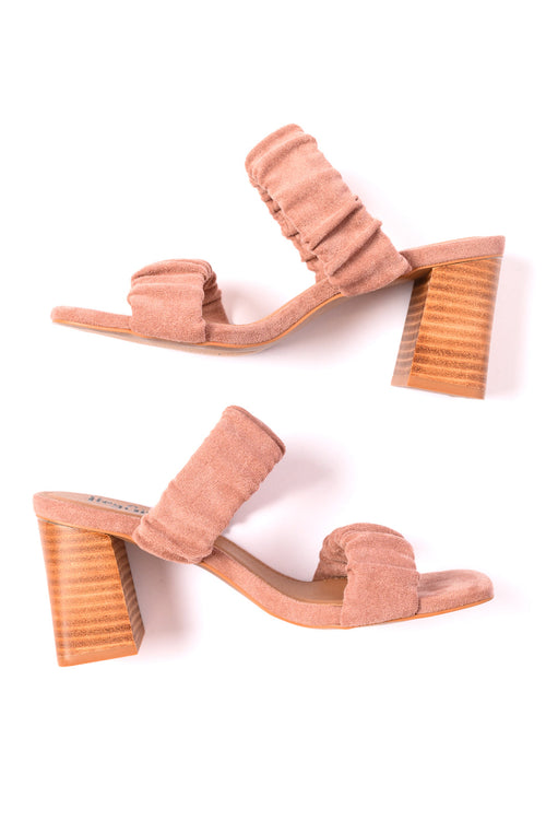 Tropic Like it's Hot Heels in Blush Suede - Maple Row Boutique 