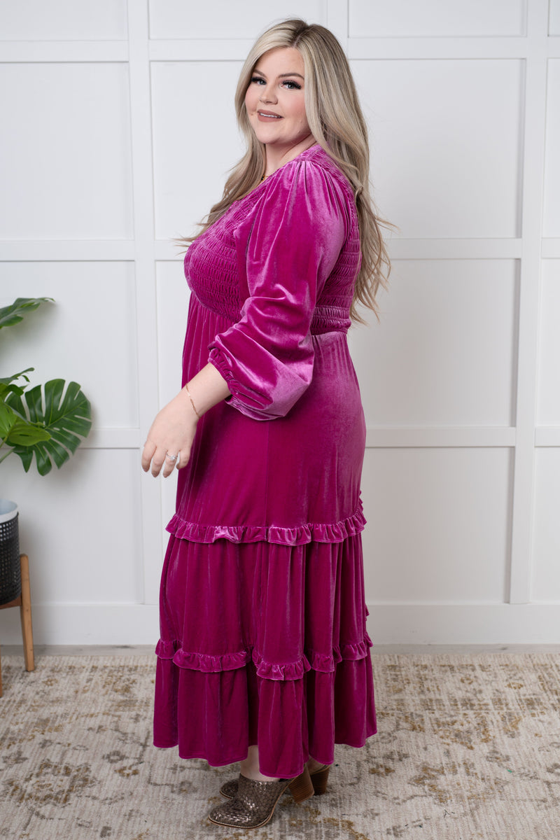 Velvet Flamenco Maxi Dress - Maple Row Boutique 