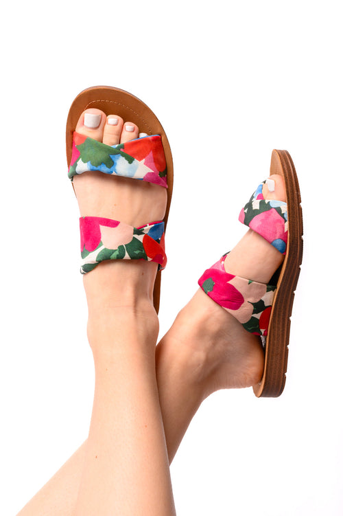 With a Twist Sandal in Flowers - Maple Row Boutique 