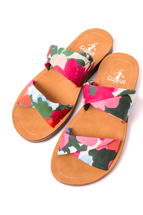 With a Twist Sandal in Flowers - Maple Row Boutique 