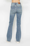 Judy Blue Full Size Tummy Control Back Embroidered Pocketed Bootcut Jeans Plus Size - Maple Row Boutique