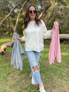 PREORDER: Thinking It Over Waffle Knit Pullover in Three Colors - Maple Row Boutique