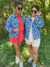 Checkered Denim Jacket - Maple Row Boutique