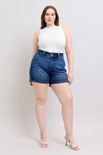 Judy Blue Full Size Double Button Waistband Denim Shorts Plus Size - Maple Row Boutique