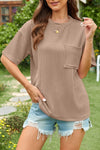 Round Neck Half Sleeve T-Shirt - Maple Row Boutique 