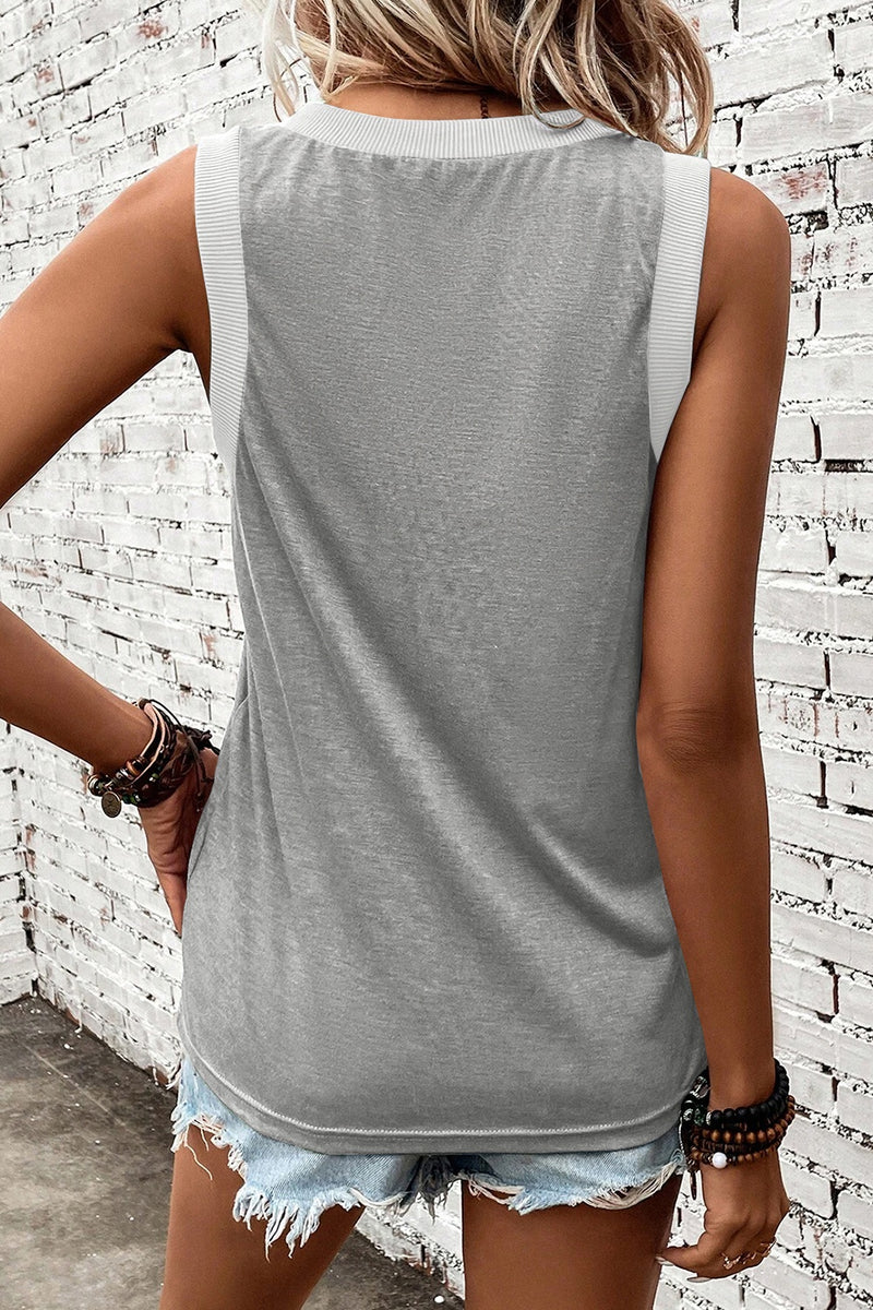 V-Neck Wide Strap Tank - Maple Row Boutique 