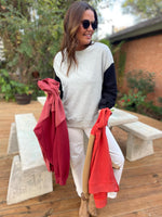 PREORDER: Scottie Two Tone Sweatshirt in Three Colors - Maple Row Boutique