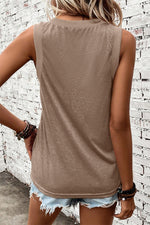 V-Neck Wide Strap Tank - Maple Row Boutique 