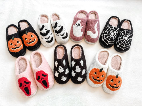 PREORDER: Halloween Slippers in Seven Prints - Maple Row Boutique 
