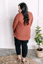 Soft V Neck Top In Amber Glow - Maple Row Boutique