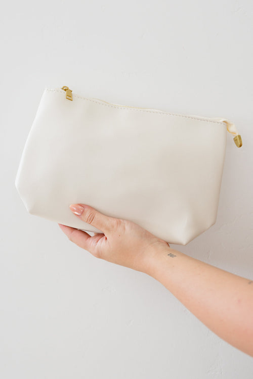 Road Less Traveled Handbag with Zipper Pouch in Cream - Maple Row Boutique 