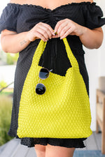 Woven and Worn Tote in Citron - Maple Row Boutique 