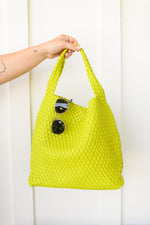 Woven and Worn Tote in Citron - Maple Row Boutique 