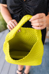 Woven and Worn Tote in Citron - Maple Row Boutique 