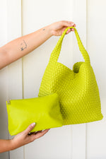 Woven and Worn Tote in Citron - Maple Row Boutique 